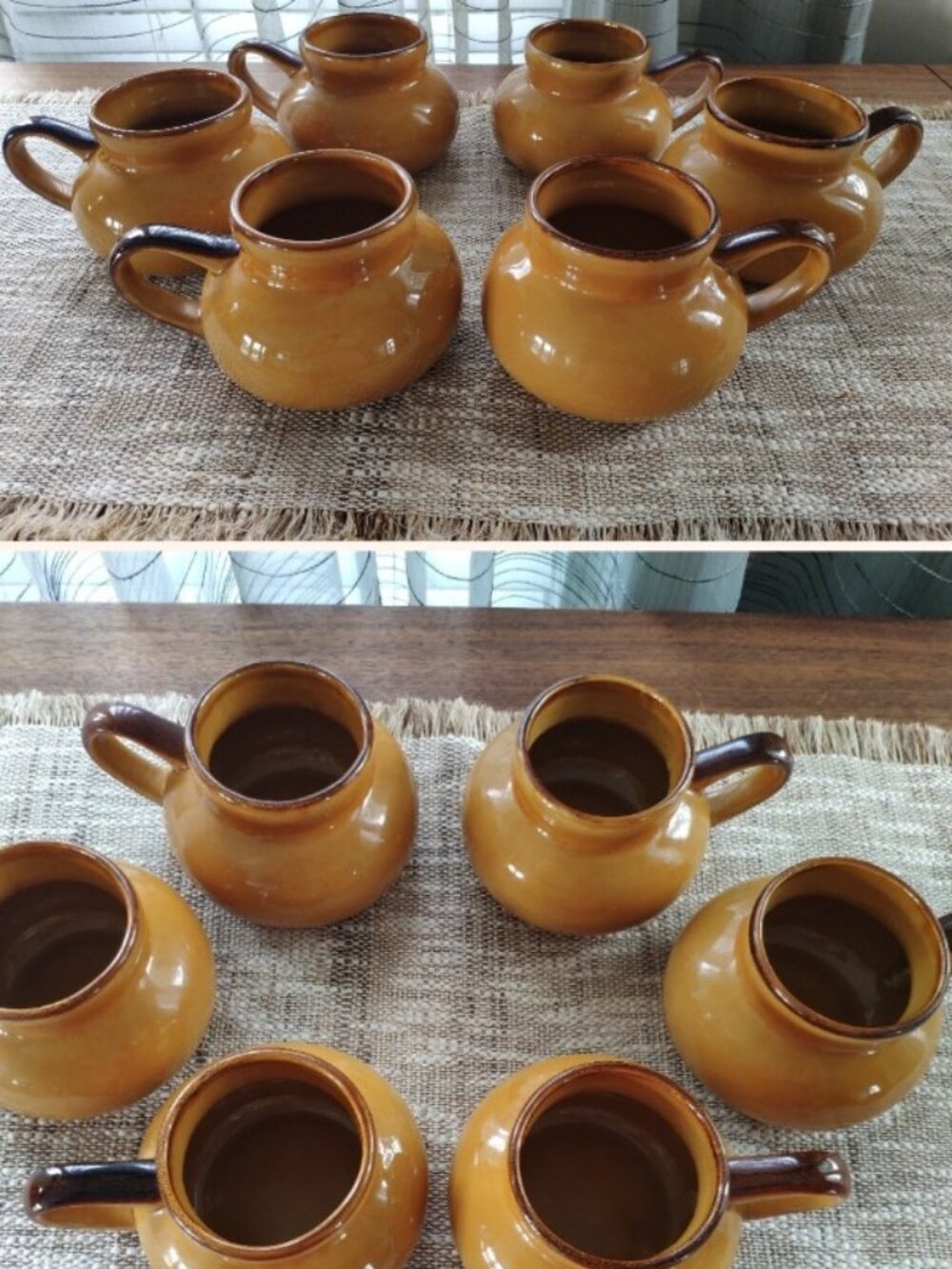 Avignon Mugs Set of 6 Vintage Bulbous Tea Coffee Cups 6"